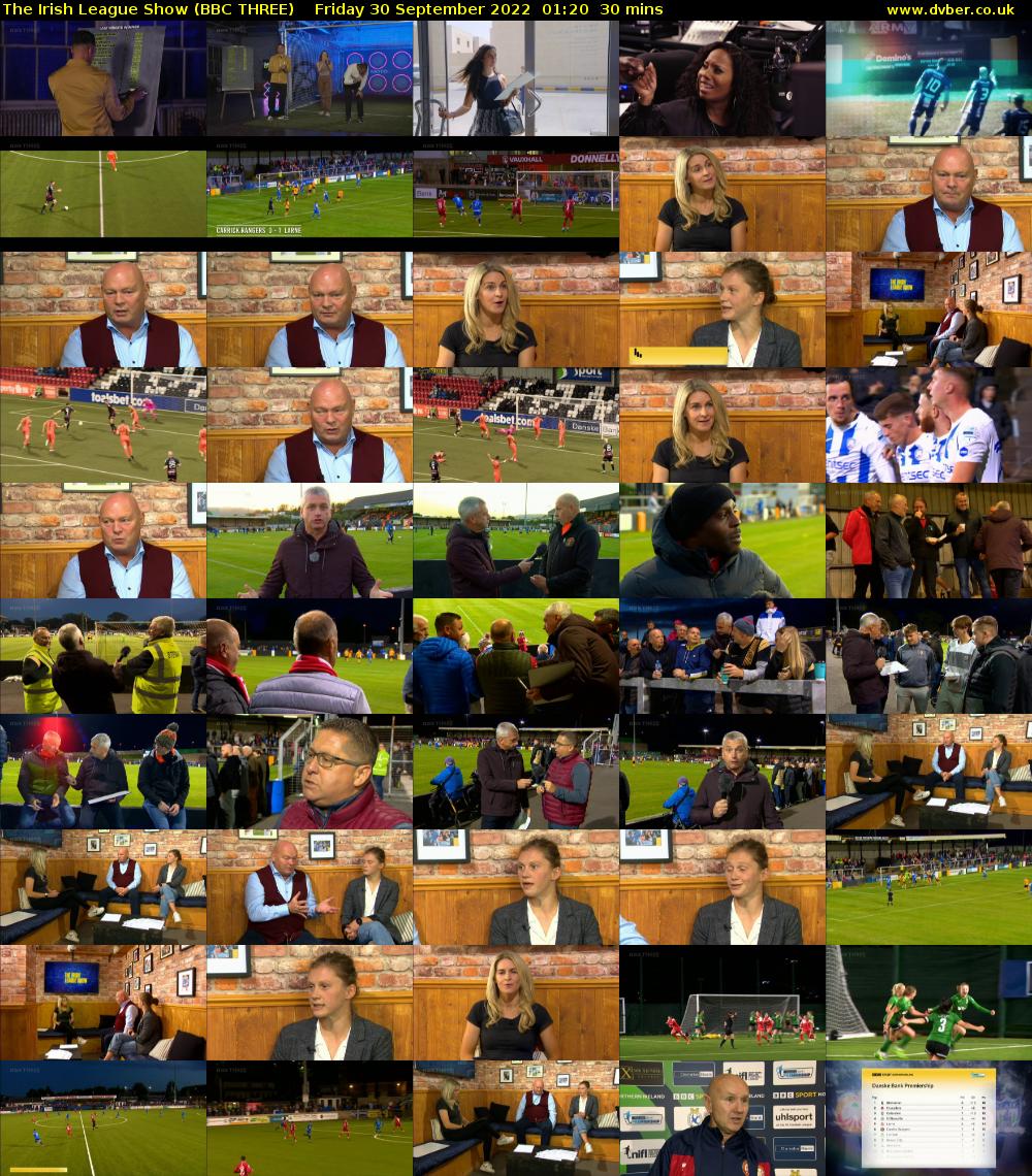 The Irish League Show (BBC THREE) Friday 30 September 2022 01:20 - 01:50