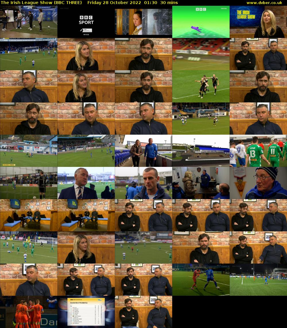 The Irish League Show (BBC THREE) Friday 28 October 2022 01:30 - 02:00