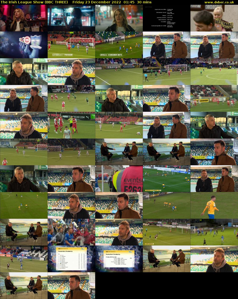The Irish League Show (BBC THREE) Friday 23 December 2022 01:45 - 02:15