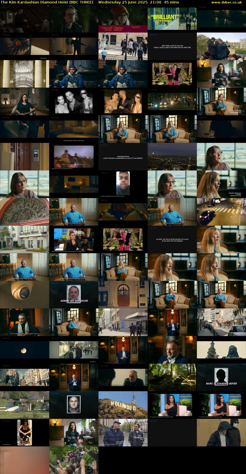 The Kim Kardashian Diamond Heist (BBC THREE) Wednesday 25 June 2025 21:00 - 21:45