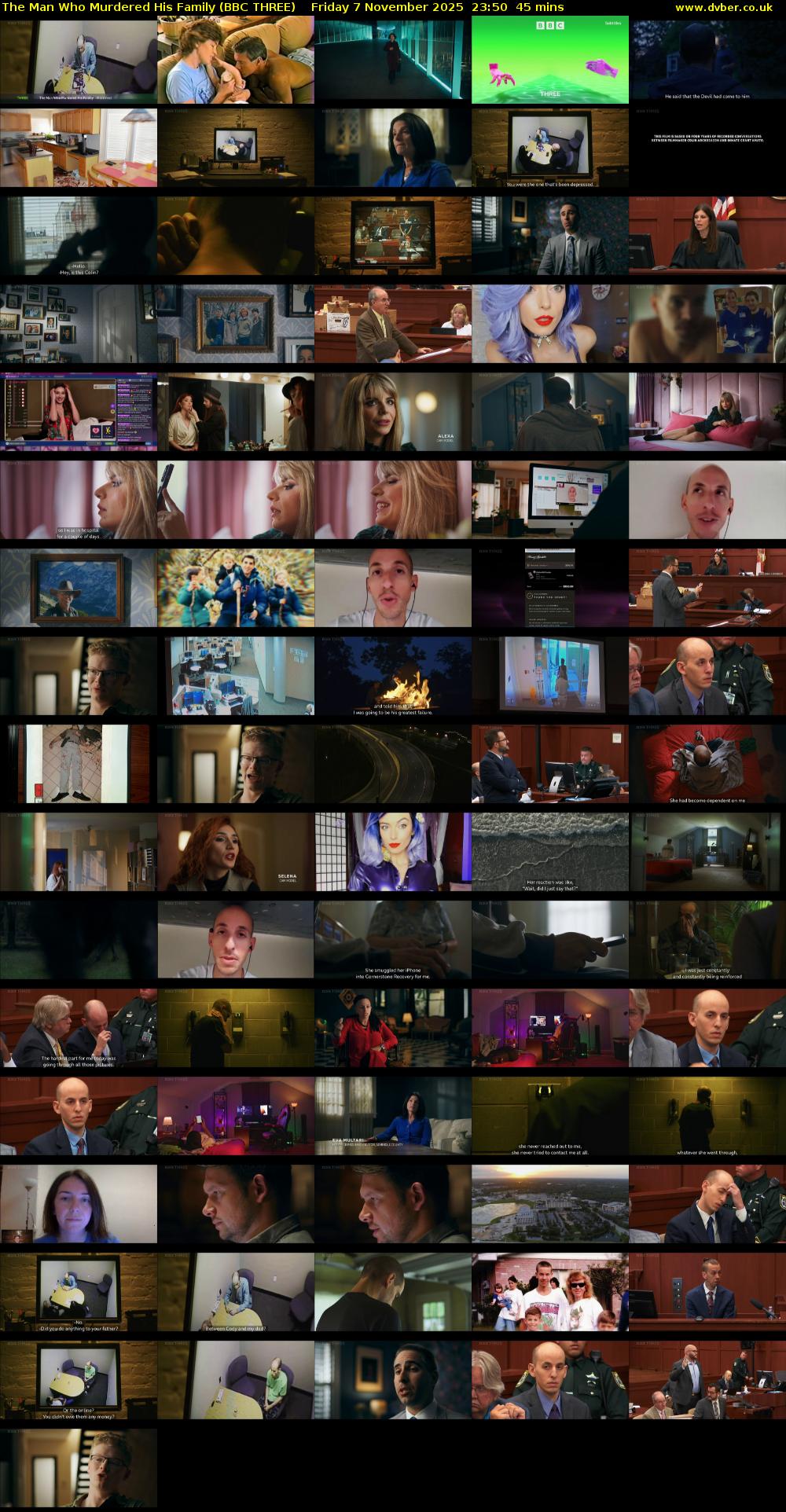 The Man Who Murdered His Family (BBC THREE) Friday 7 November 2025 23:50 - 00:35