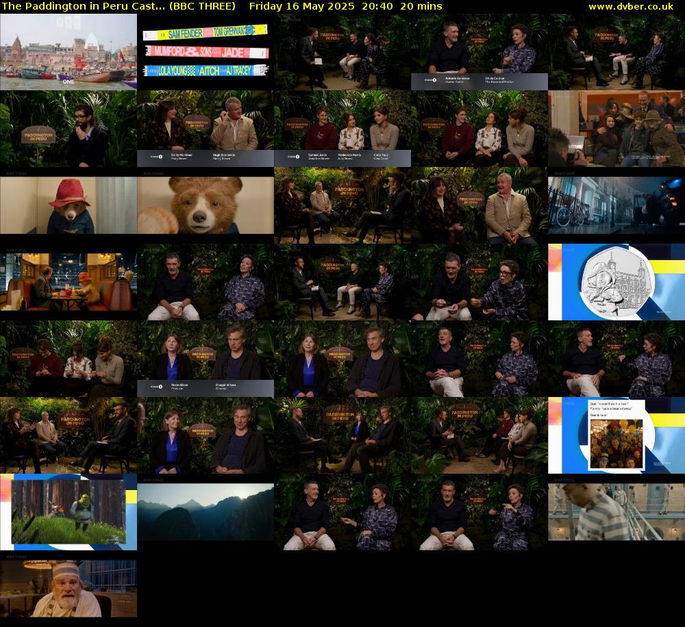 The Paddington in Peru Cast... (BBC THREE) Friday 16 May 2025 20:40 - 21:00