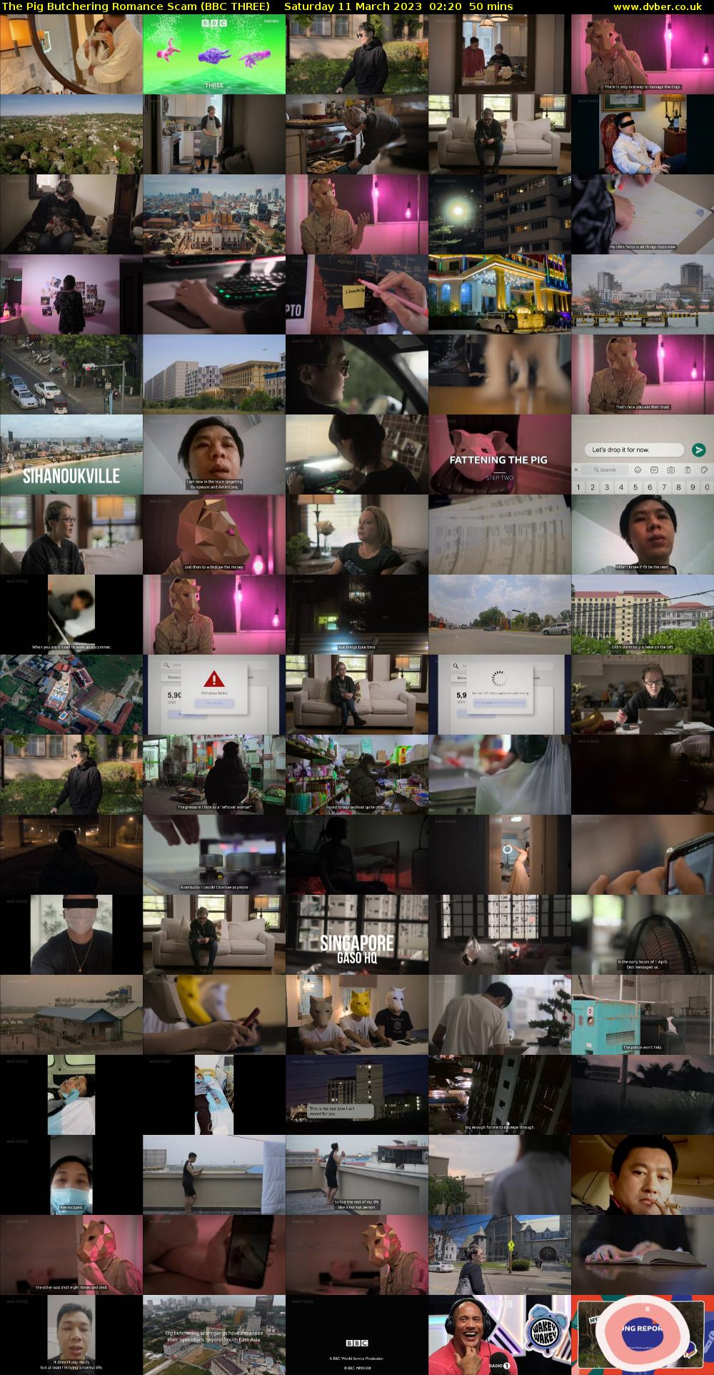 The Pig Butchering Romance Scam (BBC THREE) Saturday 11 March 2023 02:20 - 03:10