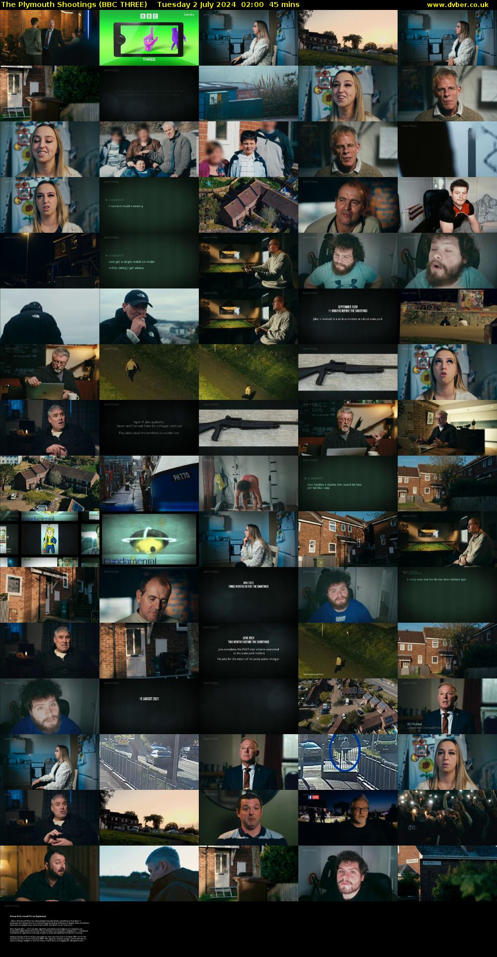 The Plymouth Shootings (BBC THREE) Tuesday 2 July 2024 02:00 - 02:45