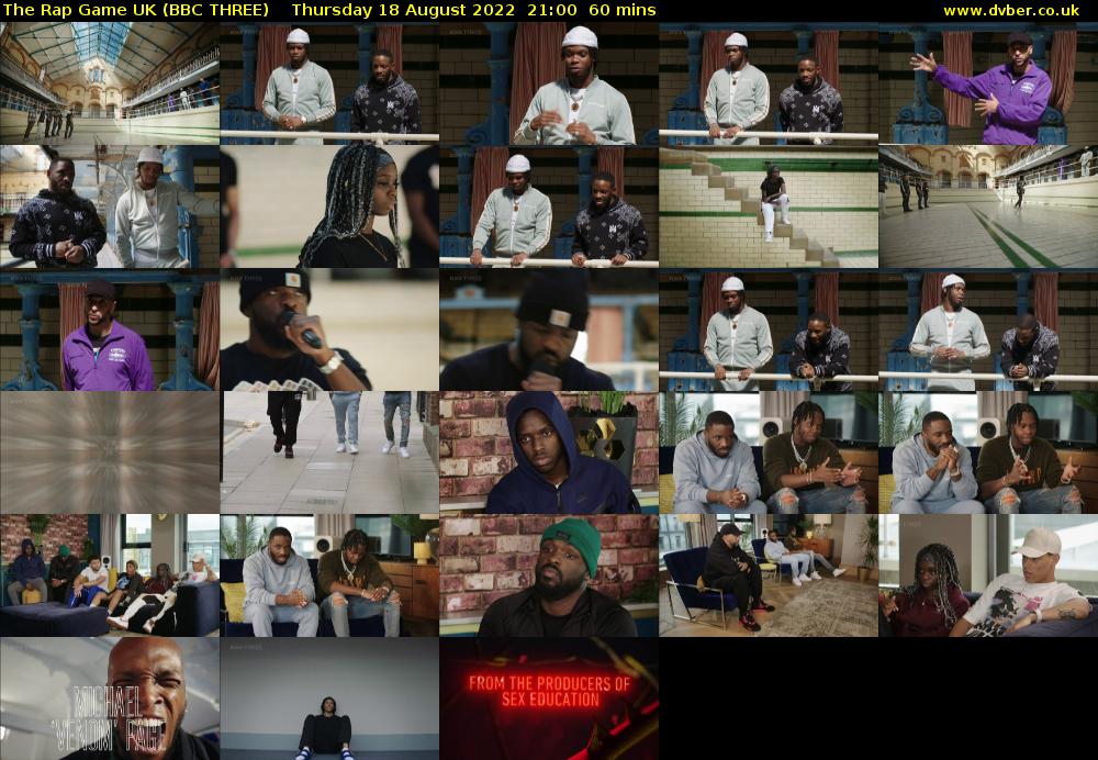 The Rap Game UK (BBC THREE) Thursday 18 August 2022 21:00 - 22:00