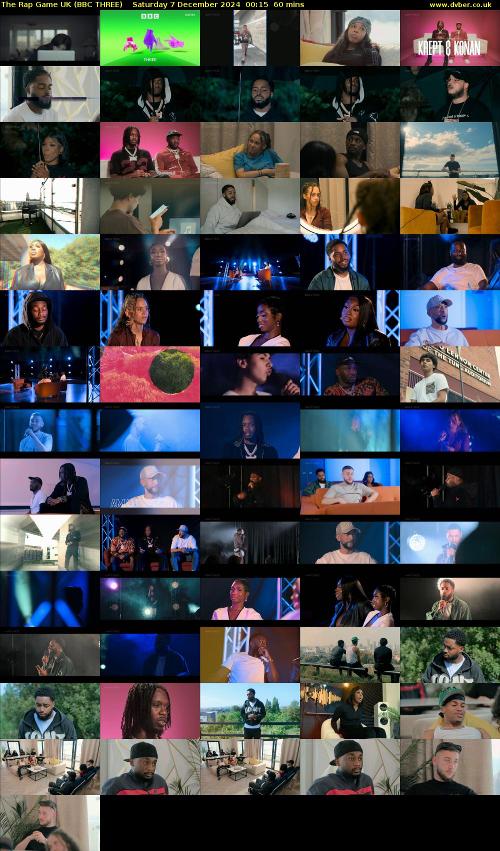 The Rap Game UK (BBC THREE) Saturday 7 December 2024 00:15 - 01:15
