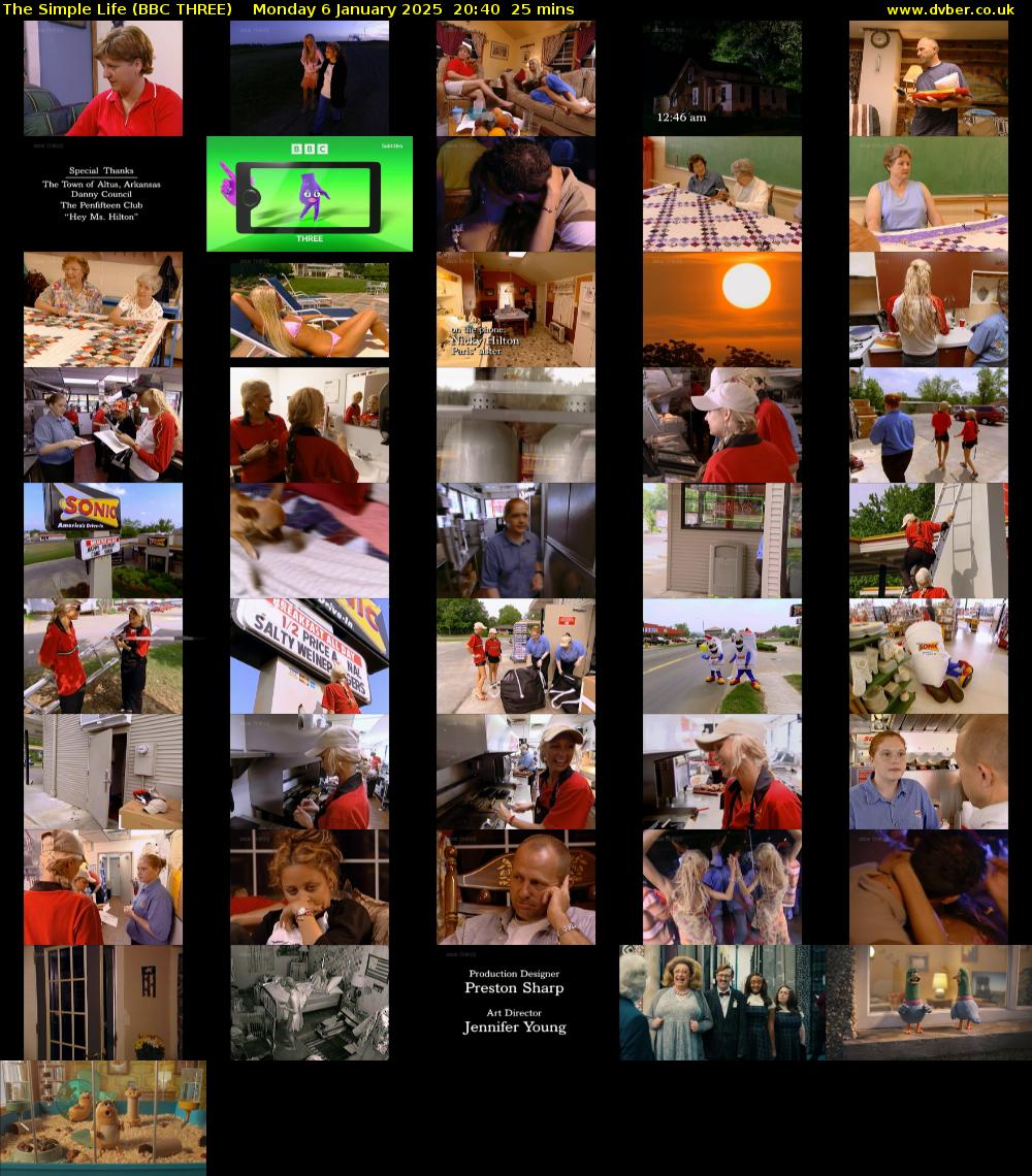 The Simple Life (BBC THREE) Monday 6 January 2025 20:40 - 21:05