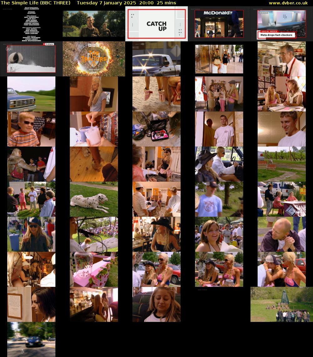 The Simple Life (BBC THREE) Tuesday 7 January 2025 20:00 - 20:25