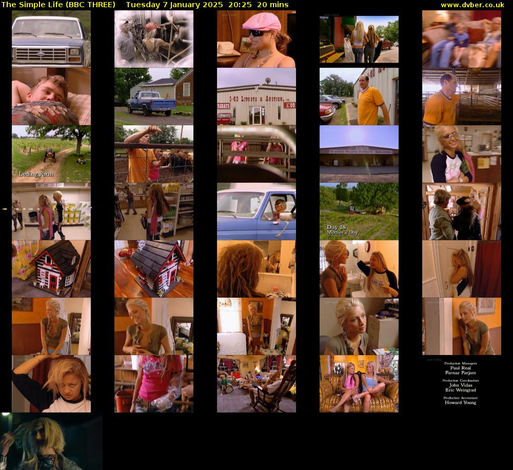 The Simple Life (BBC THREE) Tuesday 7 January 2025 20:25 - 20:45