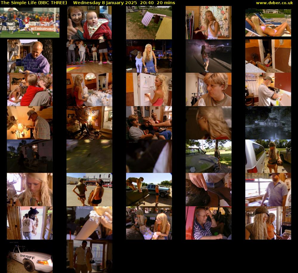 The Simple Life (BBC THREE) Wednesday 8 January 2025 20:40 - 21:00