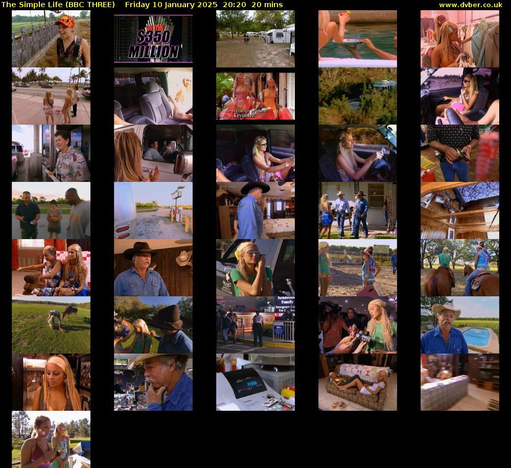 The Simple Life (BBC THREE) Friday 10 January 2025 20:20 - 20:40