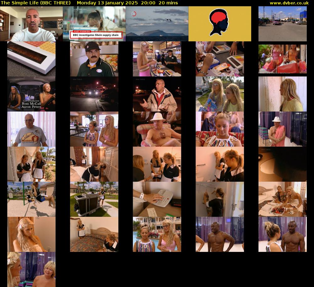 The Simple Life (BBC THREE) Monday 13 January 2025 20:00 - 20:20