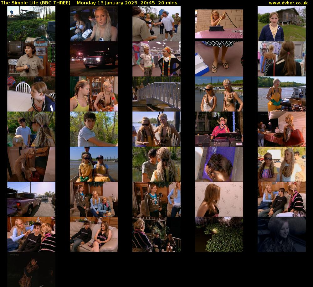 The Simple Life (BBC THREE) Monday 13 January 2025 20:45 - 21:05