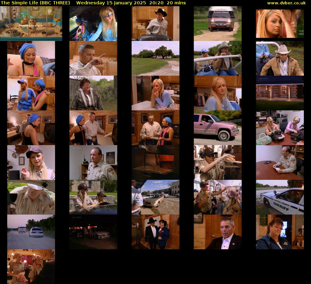 The Simple Life (BBC THREE) Wednesday 15 January 2025 20:20 - 20:40