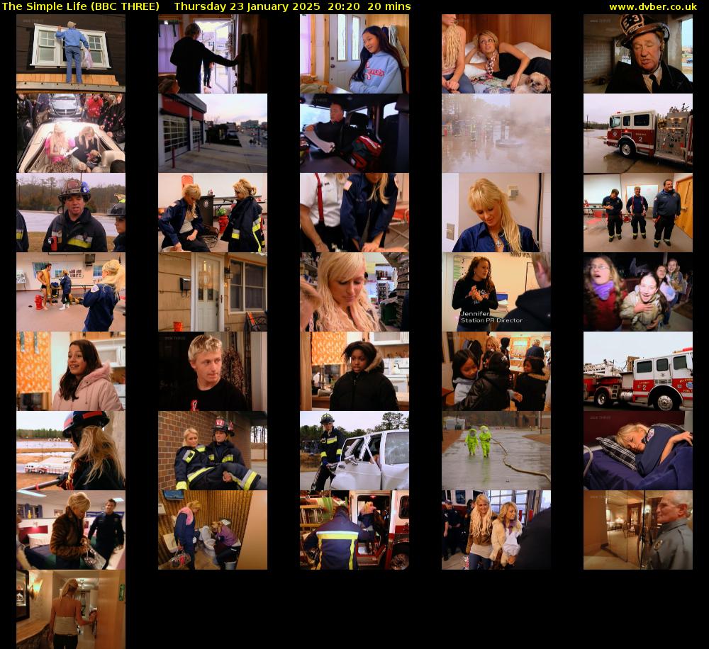 The Simple Life (BBC THREE) Thursday 23 January 2025 20:20 - 20:40