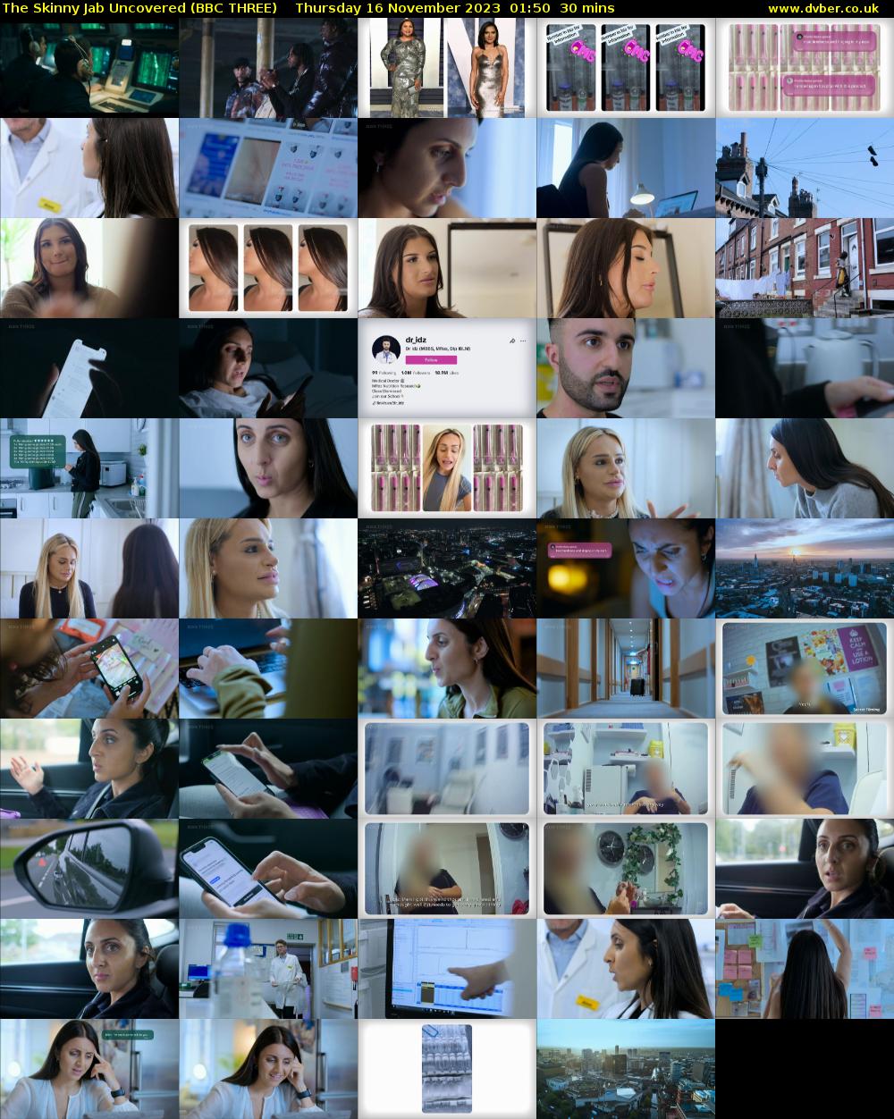 The Skinny Jab Uncovered (BBC THREE) Thursday 16 November 2023 01:50 - 02:20