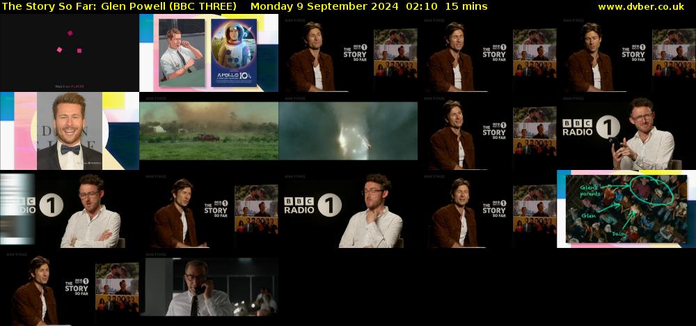 The Story So Far: Glen Powell (BBC THREE) Monday 9 September 2024 02:10 - 02:25