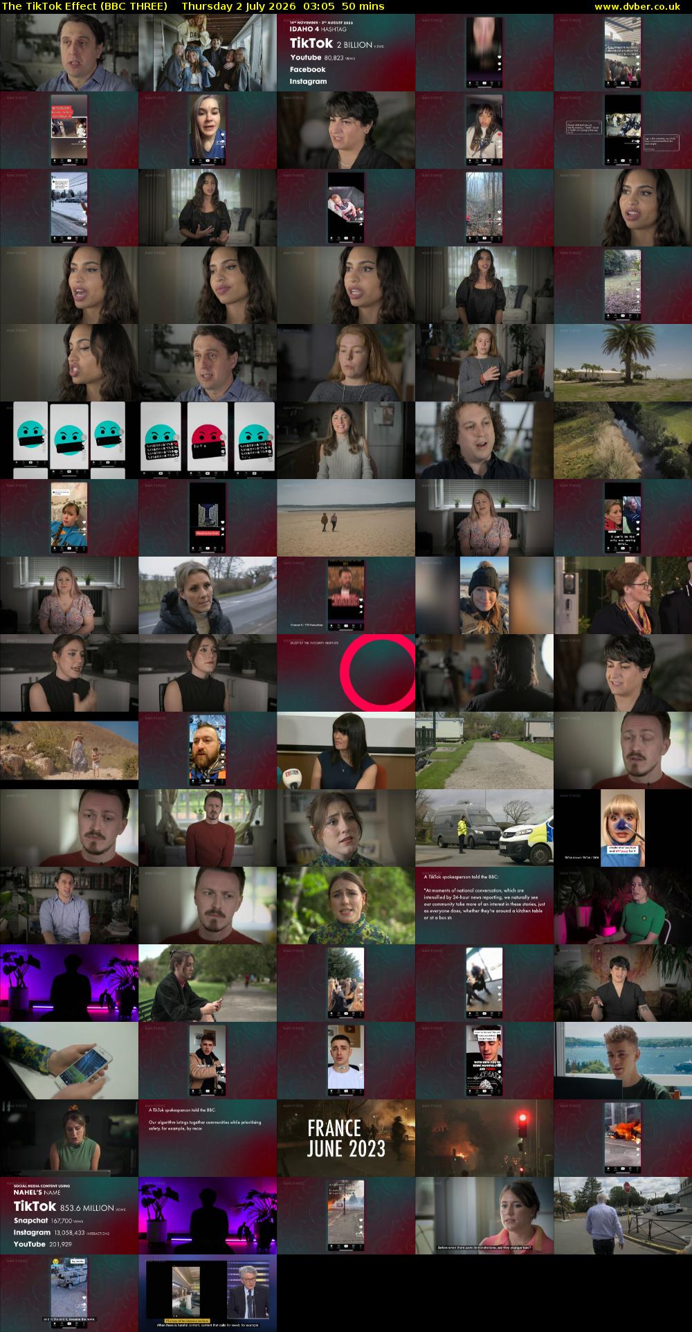 The TikTok Effect (BBC THREE) Thursday 2 July 2026 03:05 - 03:55