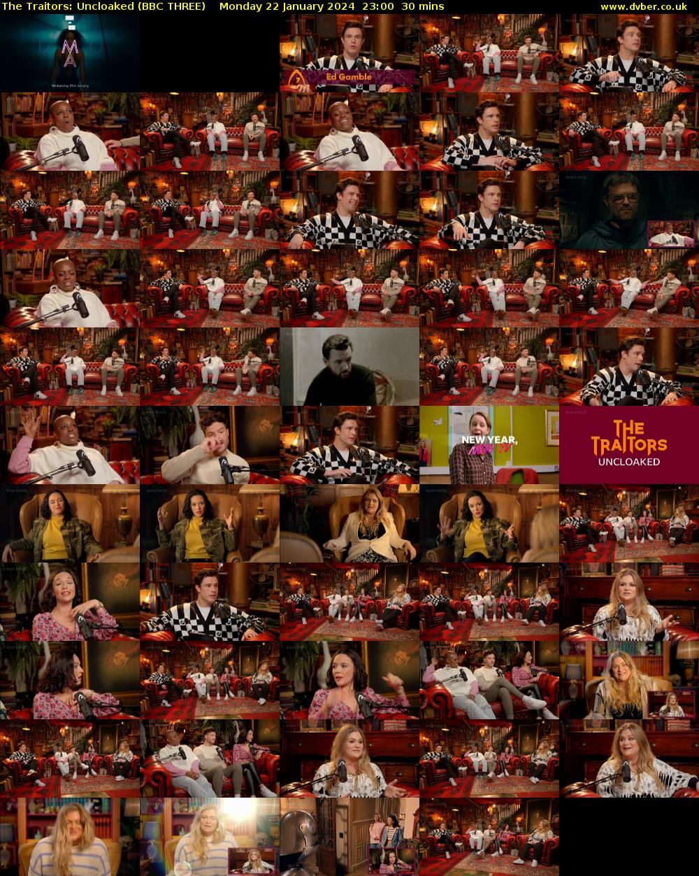 The Traitors: Uncloaked (BBC THREE) Monday 22 January 2024 23:00 - 23:30