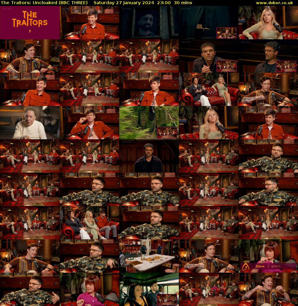 The Traitors: Uncloaked (BBC THREE) Saturday 27 January 2024 23:00 - 23:30