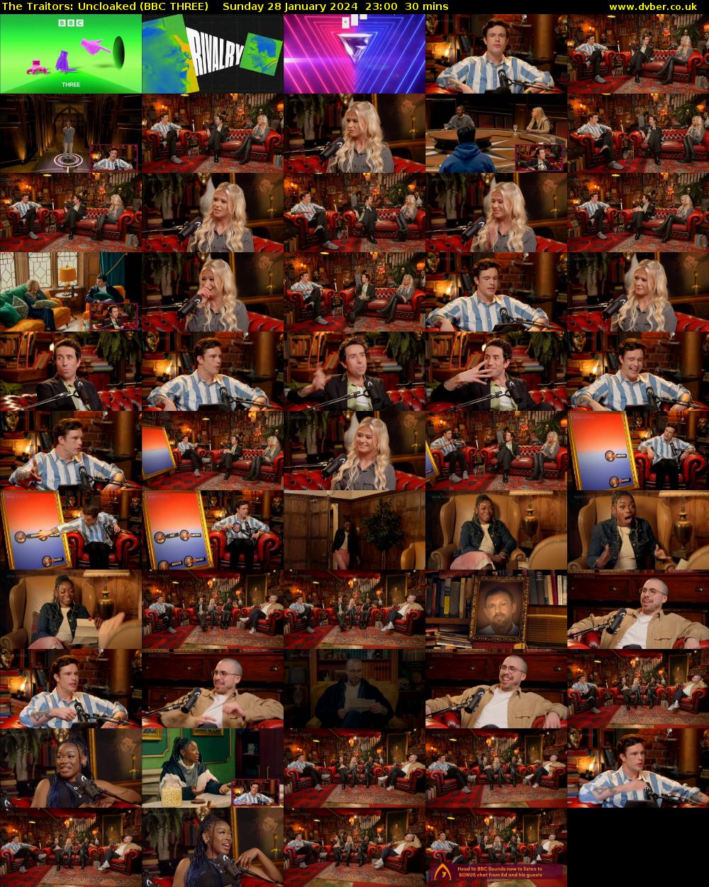 The Traitors: Uncloaked (BBC THREE) Sunday 28 January 2024 23:00 - 23:30