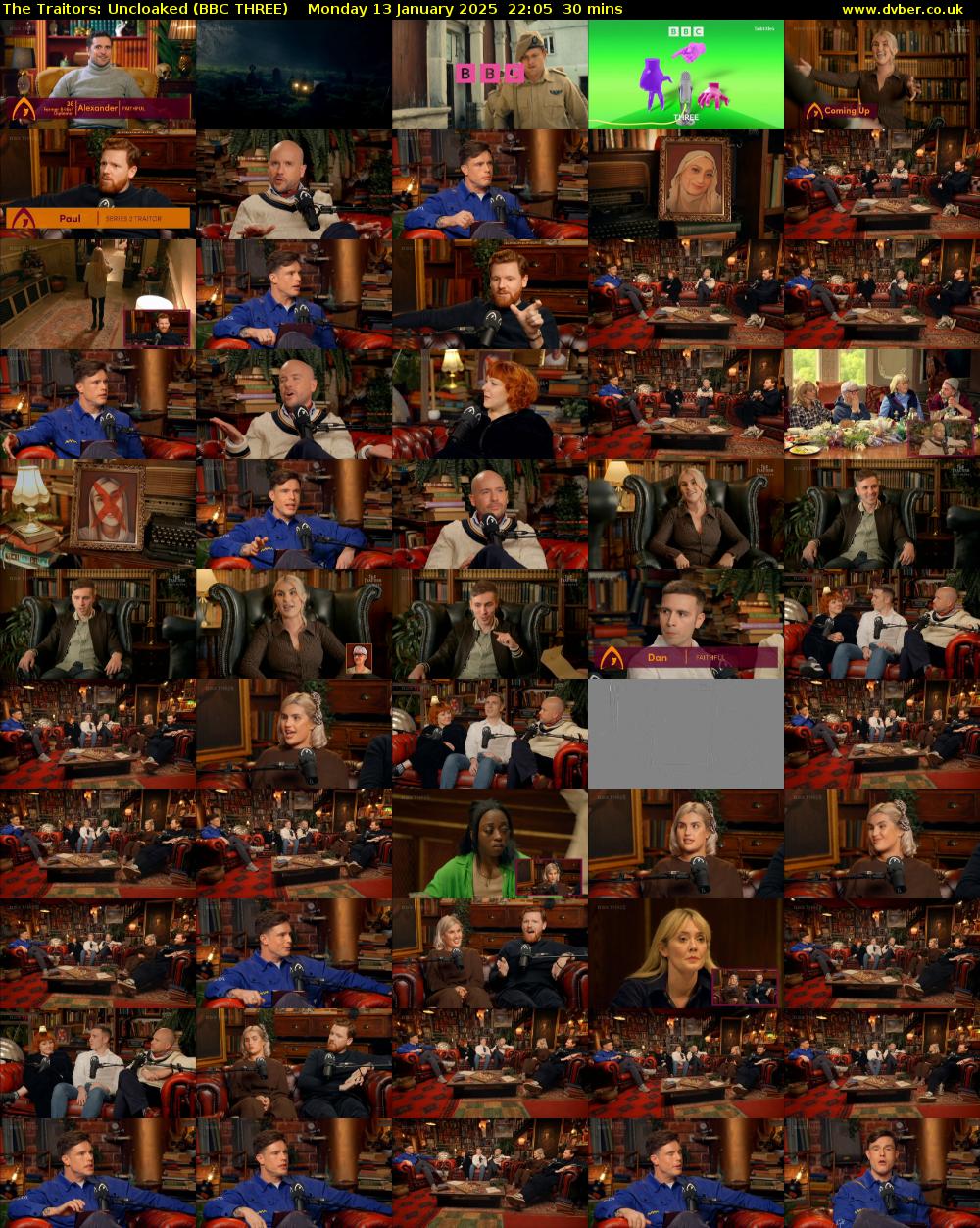 The Traitors: Uncloaked (BBC THREE) Monday 13 January 2025 22:05 - 22:35
