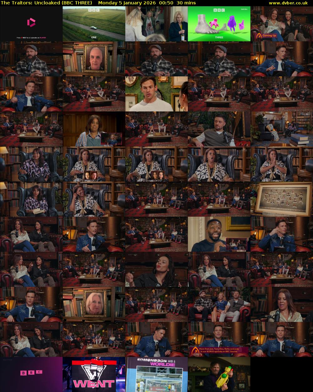 The Traitors: Uncloaked (BBC THREE) Monday 5 January 2026 00:50 - 01:20