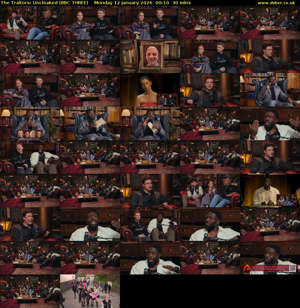 The Traitors: Uncloaked (BBC THREE) Monday 12 January 2026 00:10 - 00:40