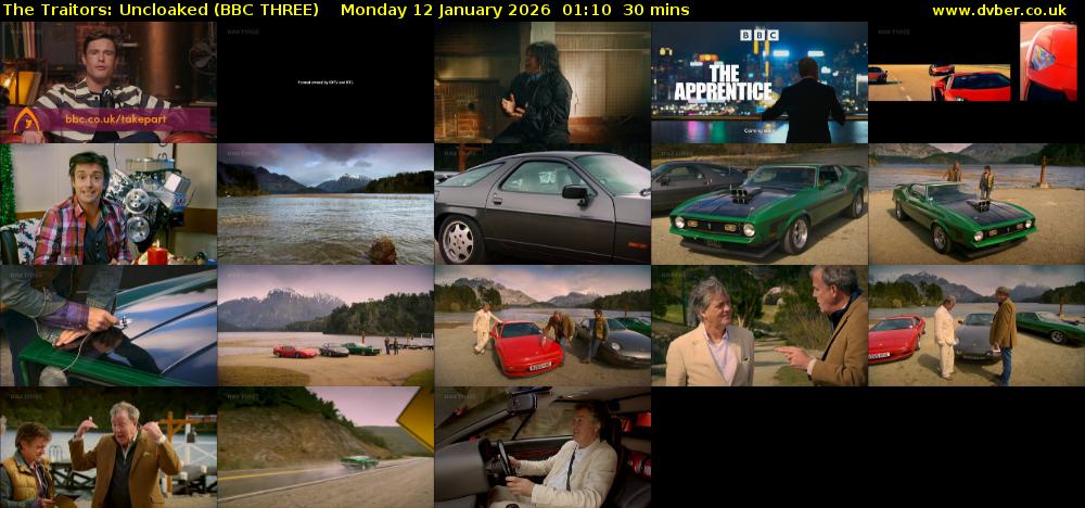 The Traitors: Uncloaked (BBC THREE) Monday 12 January 2026 01:10 - 01:40