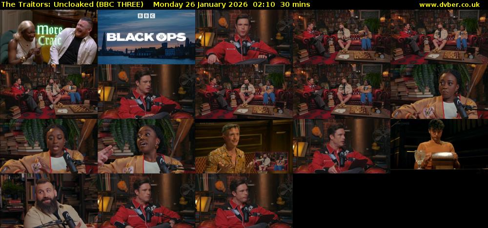 The Traitors: Uncloaked (BBC THREE) Monday 26 January 2026 02:10 - 02:40