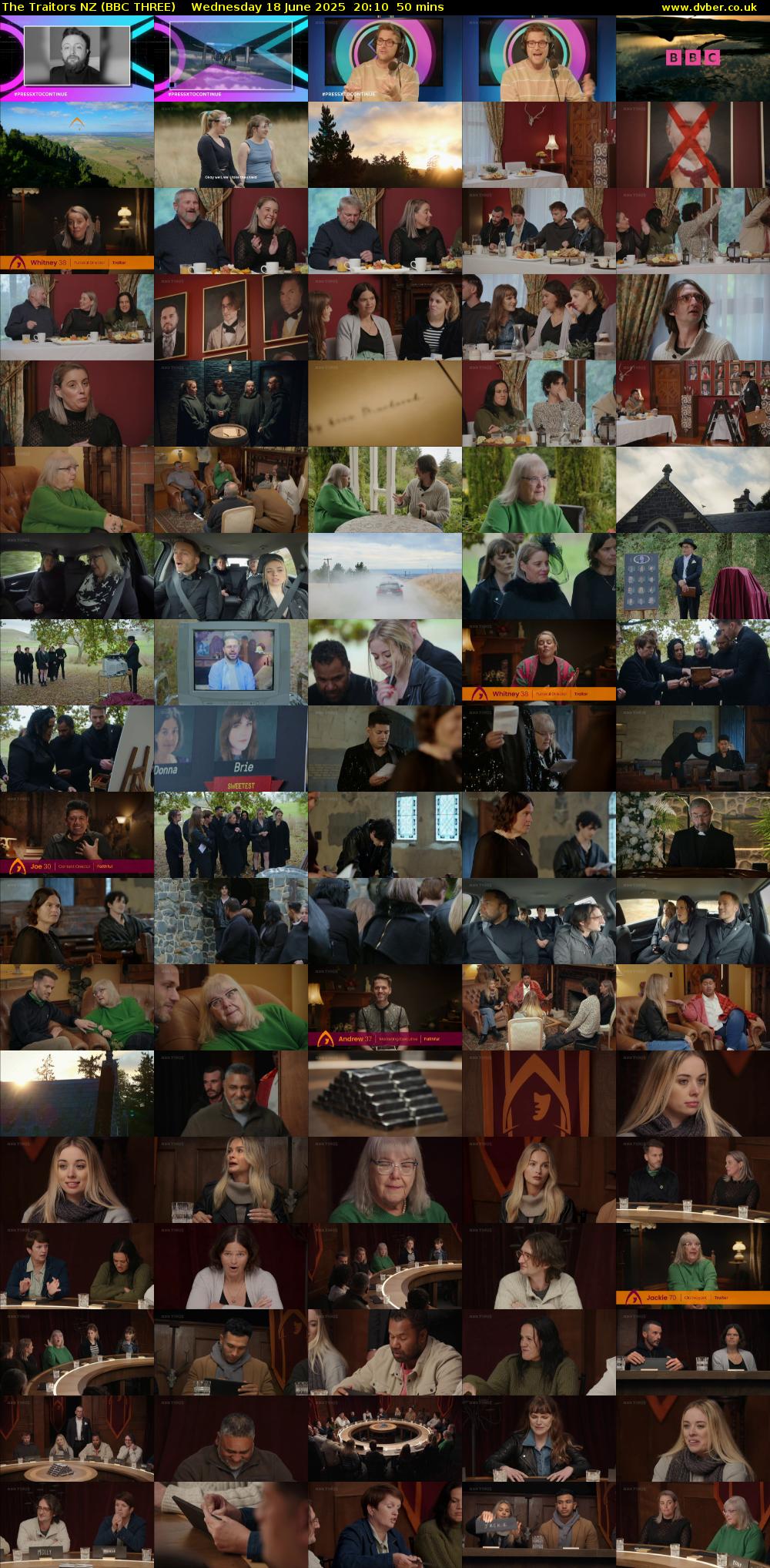 The Traitors NZ (BBC THREE) Wednesday 18 June 2025 20:10 - 21:00