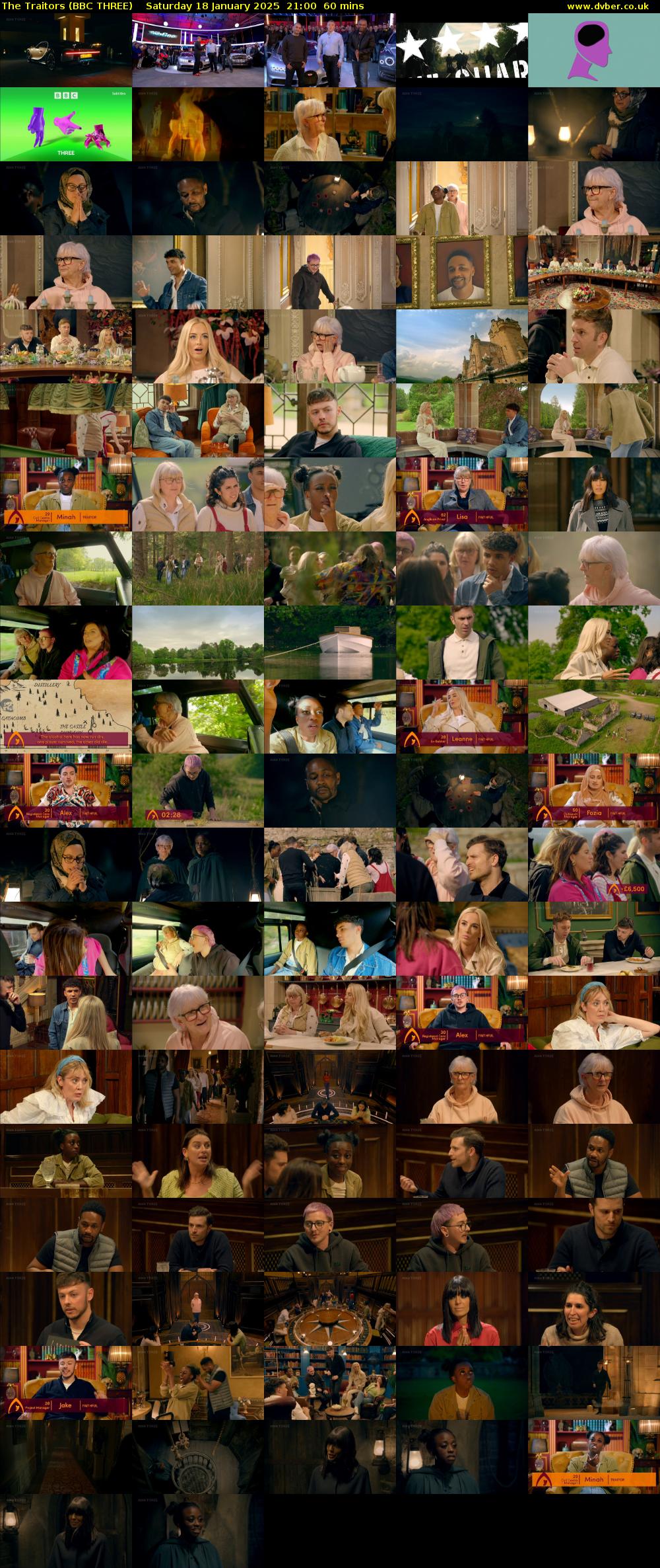The Traitors (BBC THREE) Saturday 18 January 2025 21:00 - 22:00