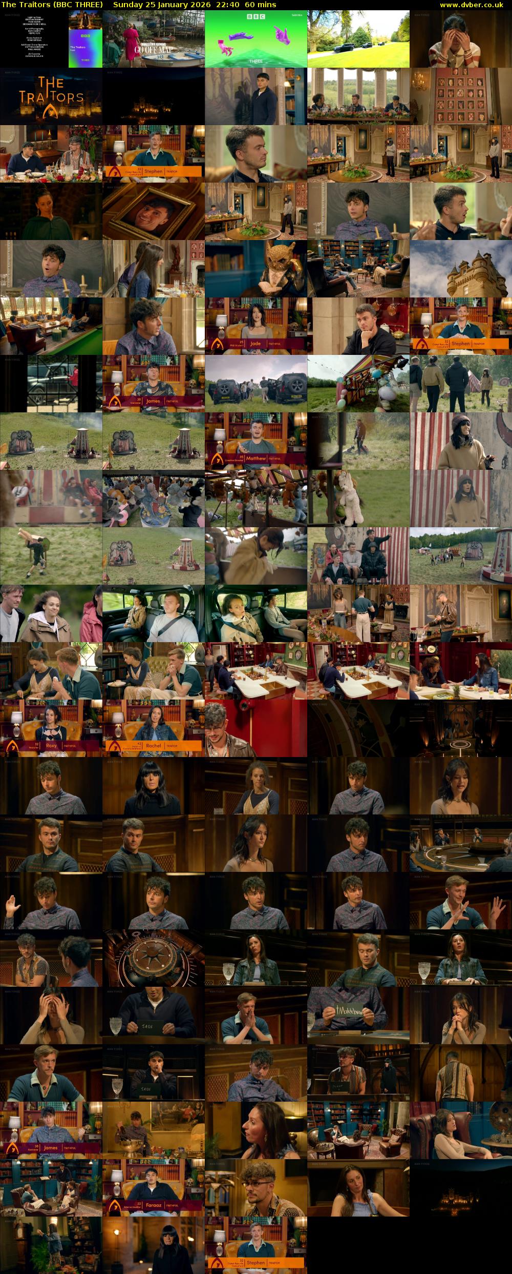 The Traitors (BBC THREE) Sunday 25 January 2026 22:40 - 23:40