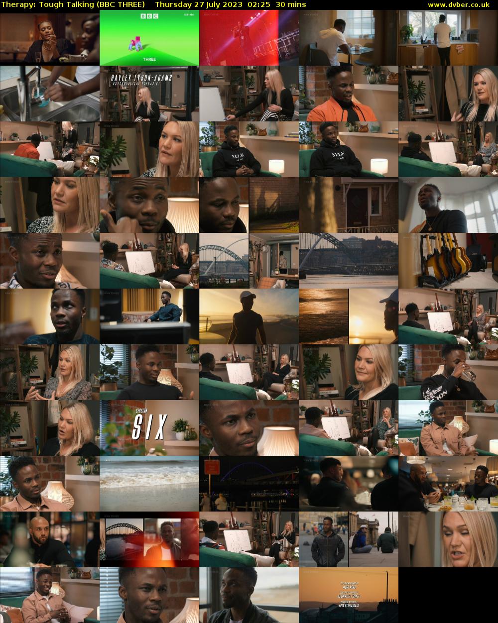 Therapy: Tough Talking (BBC THREE) Thursday 27 July 2023 02:25 - 02:55