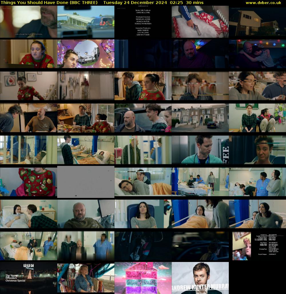 Things You Should Have Done (BBC THREE) Tuesday 24 December 2024 02:25 - 02:55