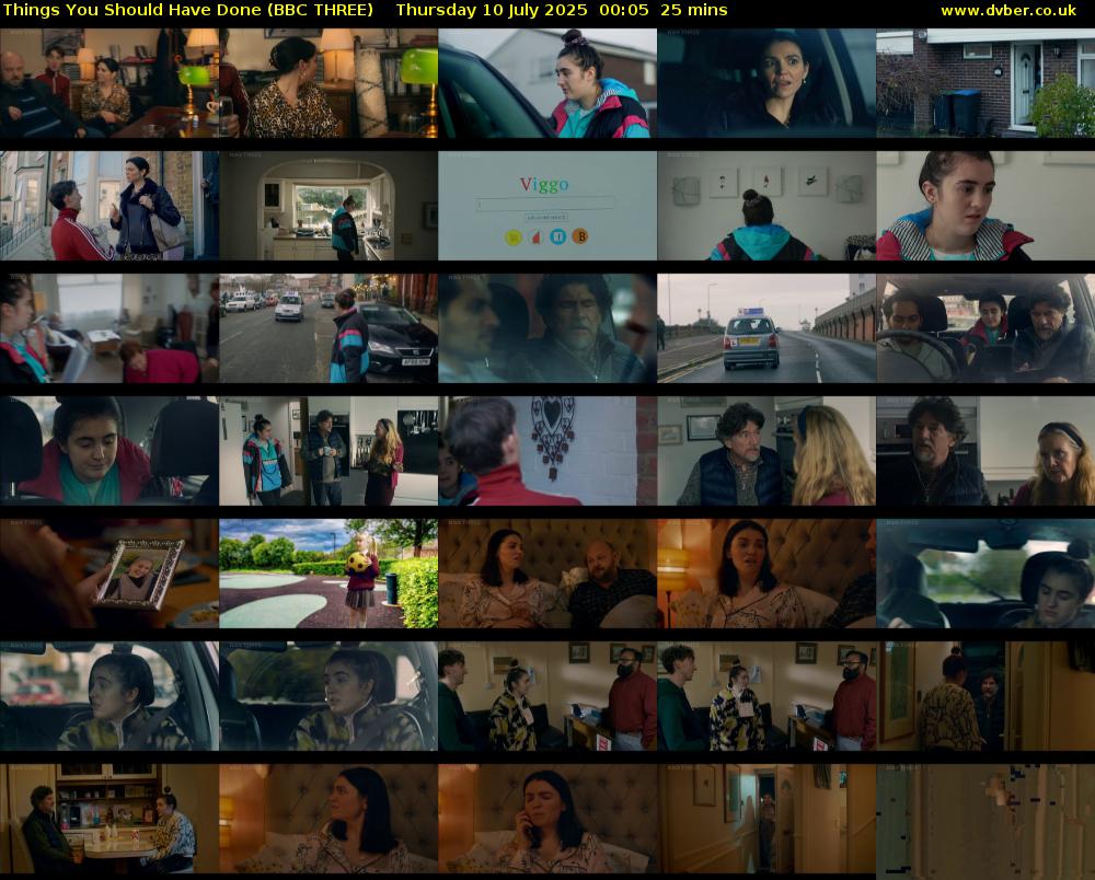 Things You Should Have Done (BBC THREE) Thursday 10 July 2025 00:05 - 00:30