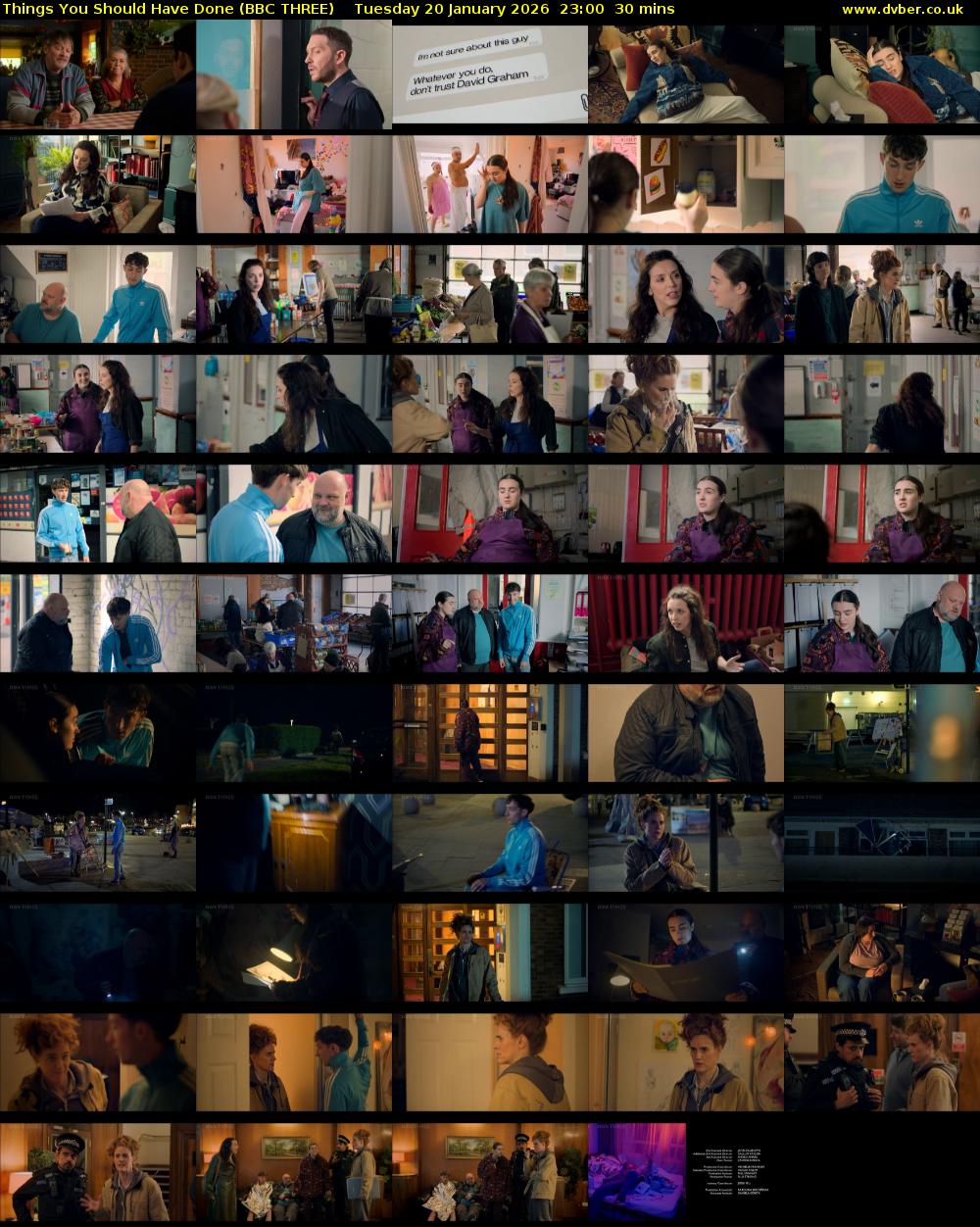 Things You Should Have Done (BBC THREE) Tuesday 20 January 2026 23:00 - 23:30