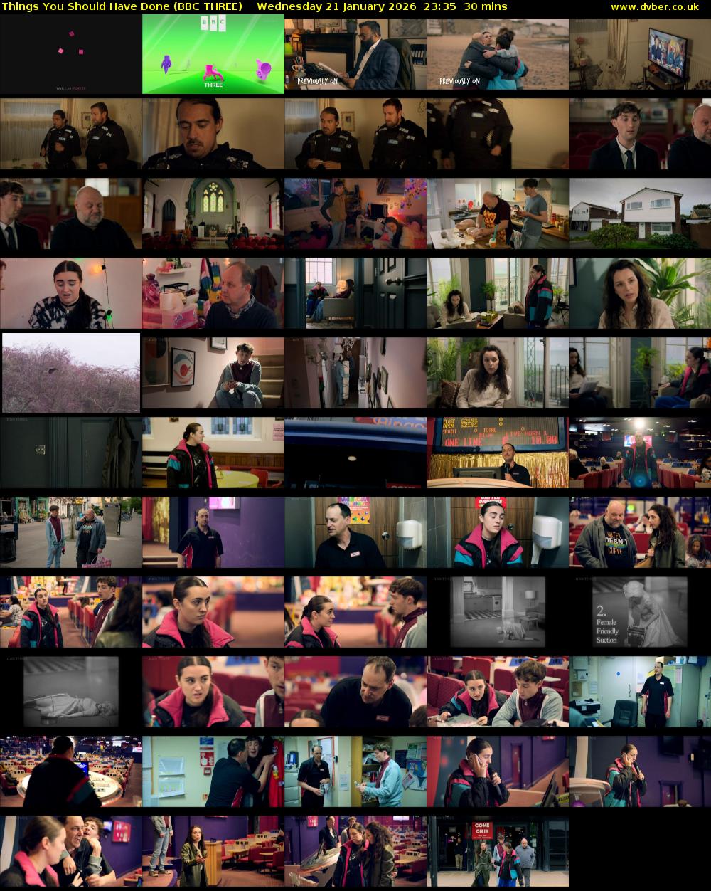 Things You Should Have Done (BBC THREE) Wednesday 21 January 2026 23:35 - 00:05