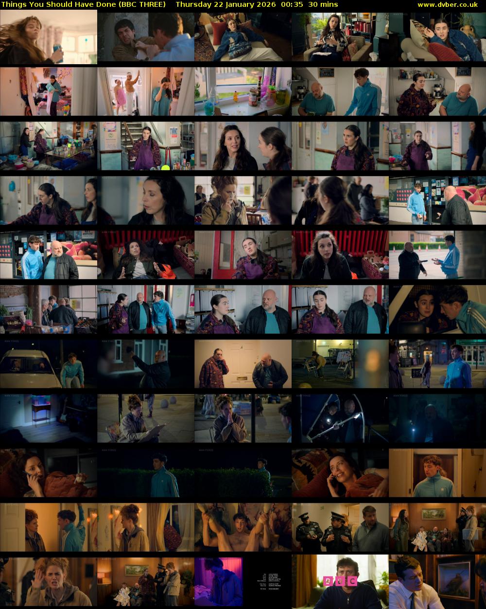 Things You Should Have Done (BBC THREE) Thursday 22 January 2026 00:35 - 01:05