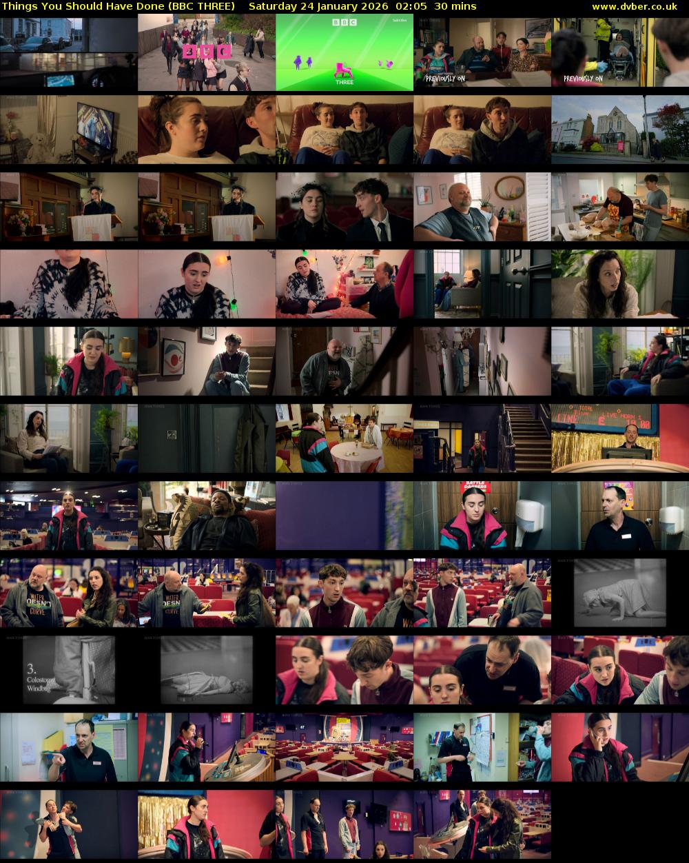 Things You Should Have Done (BBC THREE) Saturday 24 January 2026 02:05 - 02:35