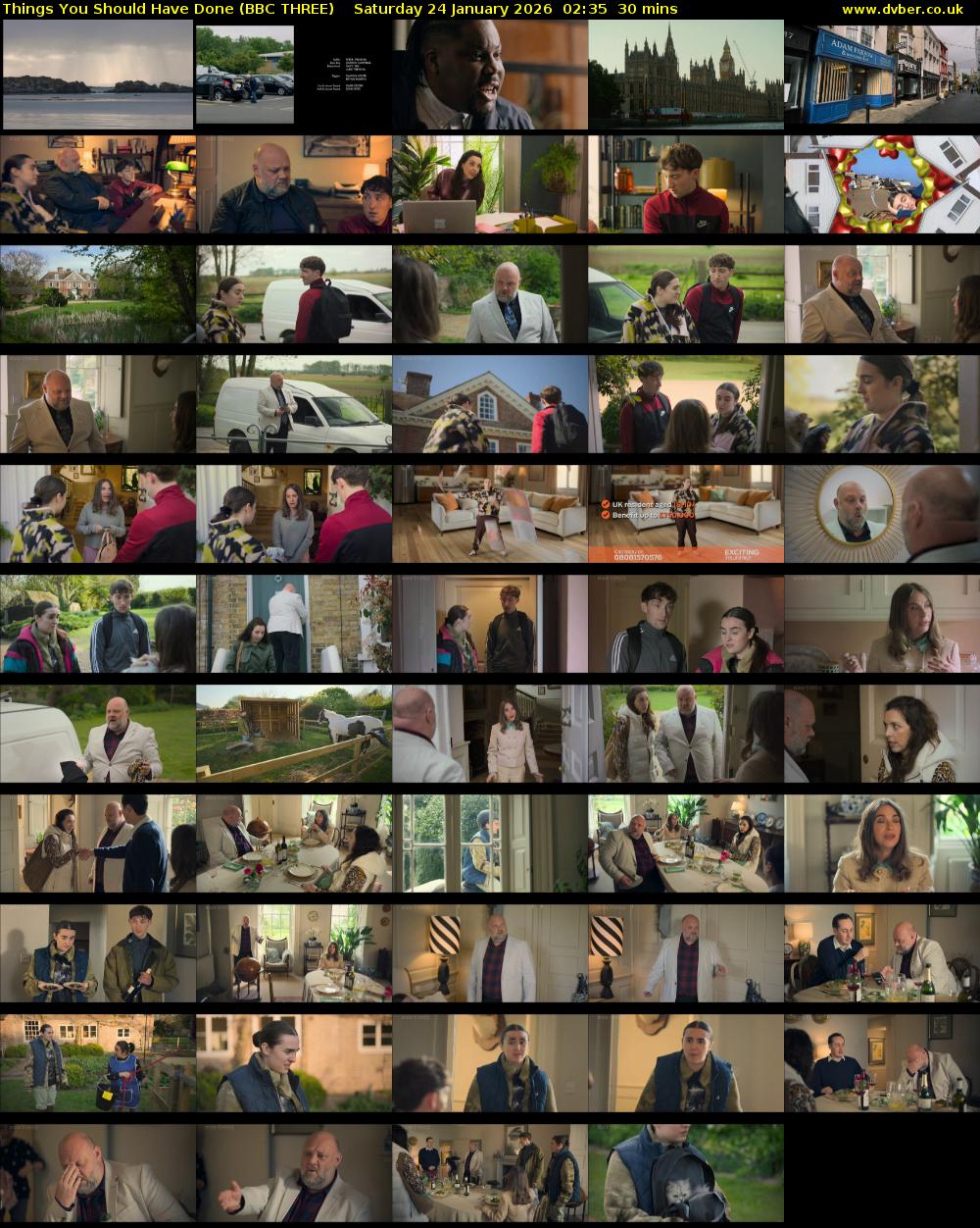 Things You Should Have Done (BBC THREE) Saturday 24 January 2026 02:35 - 03:05