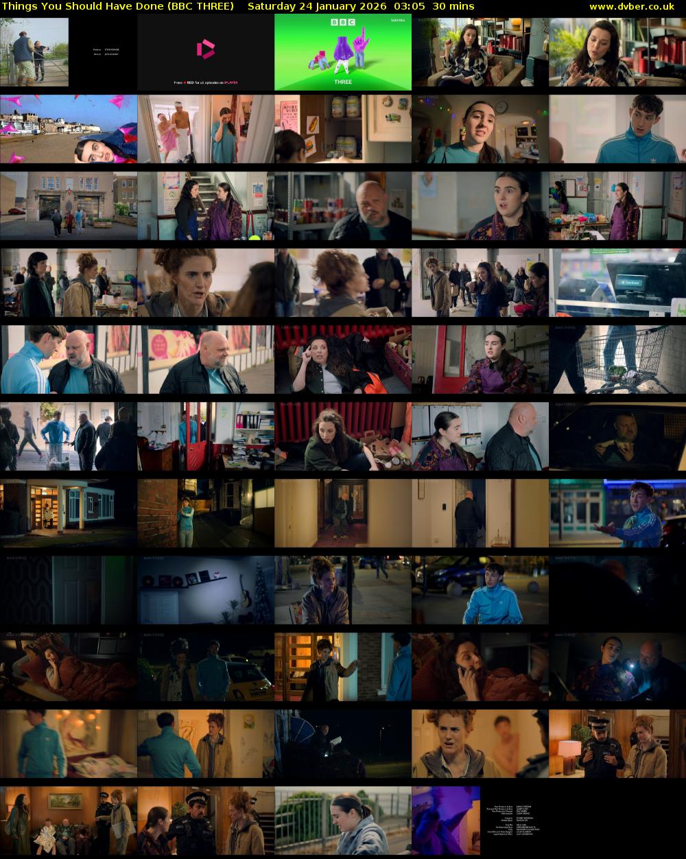 Things You Should Have Done (BBC THREE) Saturday 24 January 2026 03:05 - 03:35