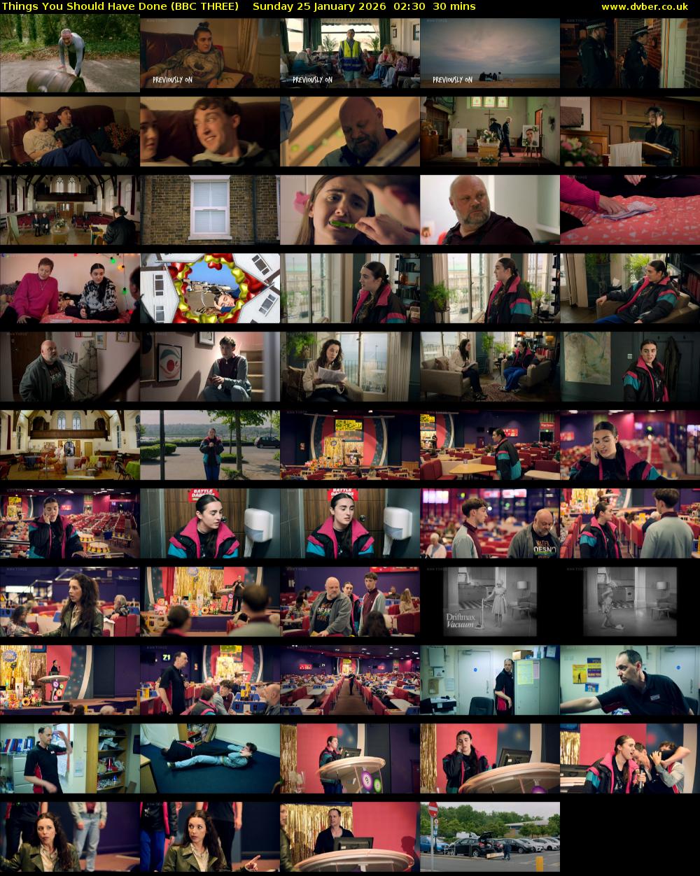 Things You Should Have Done (BBC THREE) Sunday 25 January 2026 02:30 - 03:00