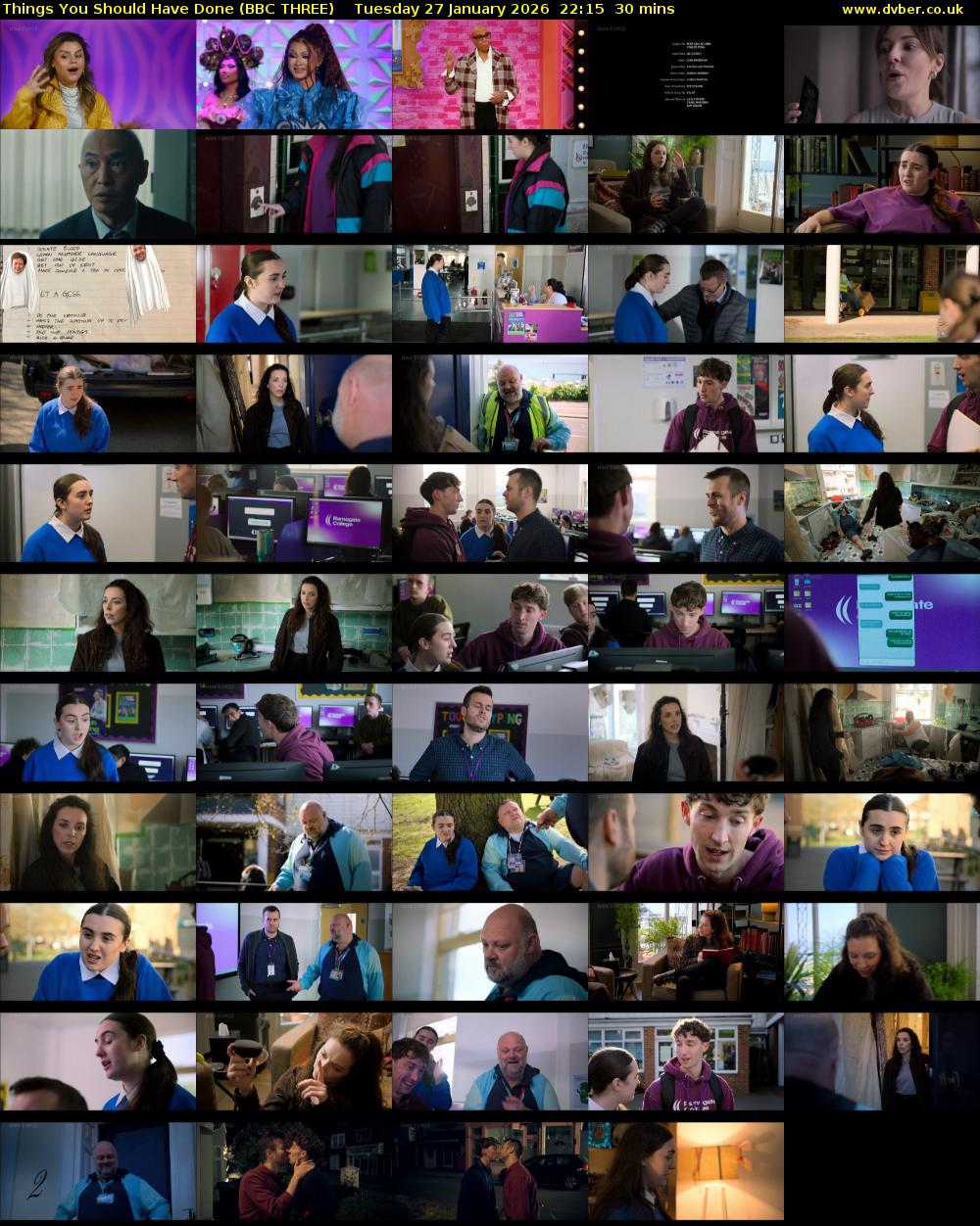 Things You Should Have Done (BBC THREE) Tuesday 27 January 2026 22:15 - 22:45