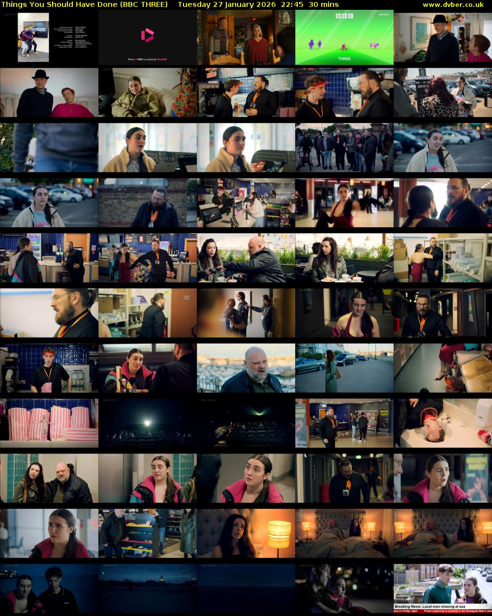 Things You Should Have Done (BBC THREE) Tuesday 27 January 2026 22:45 - 23:15