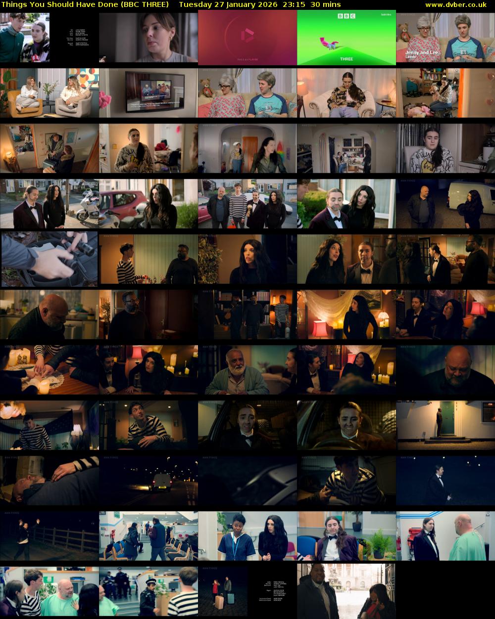 Things You Should Have Done (BBC THREE) Tuesday 27 January 2026 23:15 - 23:45