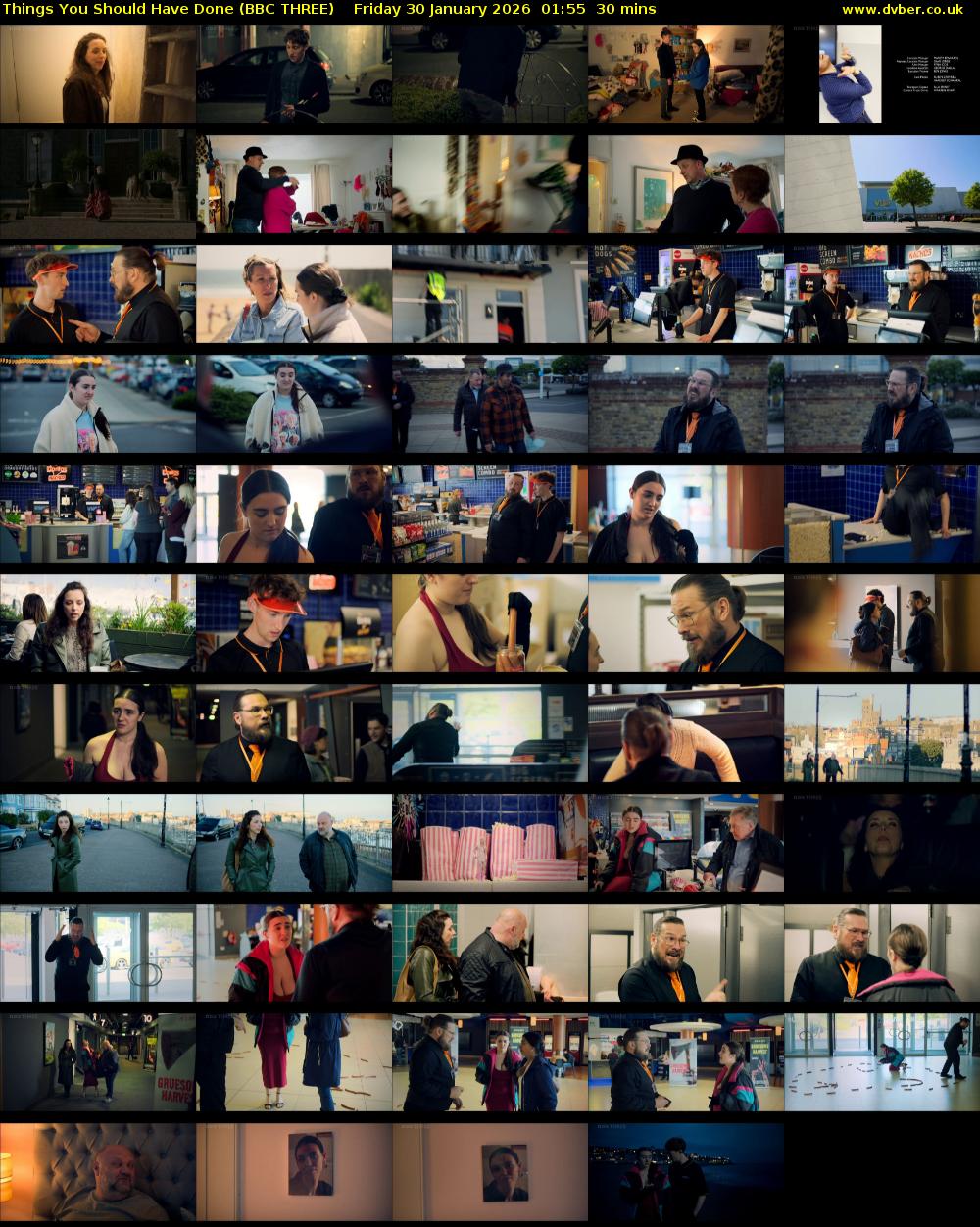 Things You Should Have Done (BBC THREE) Friday 30 January 2026 01:55 - 02:25