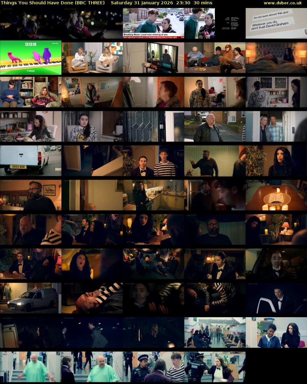 Things You Should Have Done (BBC THREE) Saturday 31 January 2026 23:30 - 00:00