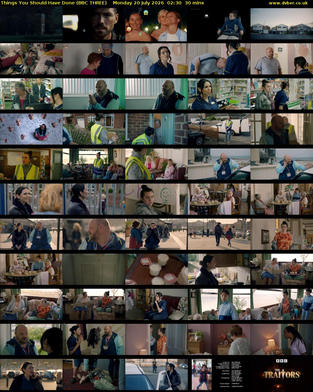 Things You Should Have Done (BBC THREE) Monday 20 July 2026 02:30 - 03:00