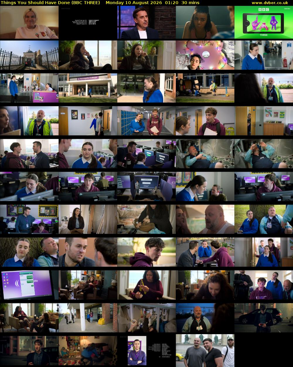 Things You Should Have Done (BBC THREE) Monday 10 August 2026 01:20 - 01:50